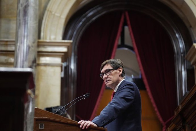 El president de la Generalitat, Salvador Illa, intervé durant la primera jornada del Debat de Política General, en el Parlament de Catalunya, a 7 d'octubre de 2025, a Barcelona, Catalunya (Espanya). Amb la tensió palesa entre els seus socis d'invest
