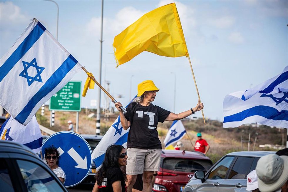 Archivo - Imagen de archivo de una protesta en Israel a favor de la liberación de los rehenes.