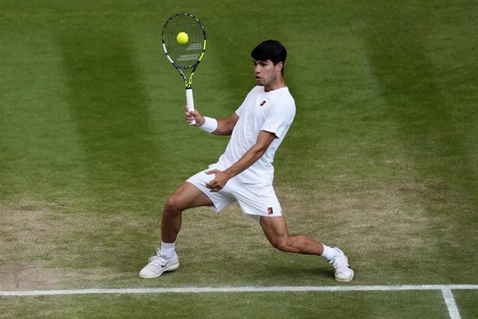 El tenista Carlos Alcaraz durante el torneo de Wimbledon 2025