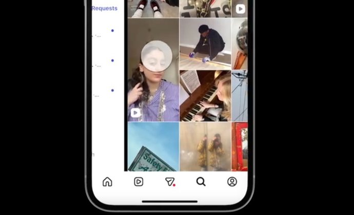Reorganización de las pestañas en la app móvil de Instagram