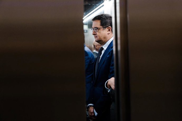 El ministro para la Transformación Digital y de la Función Pública, Óscar López, durante el acto de inauguración institucional del nuevo Hub Tecnológico de ING, a 13 de octubre de 2025, en Madrid (España).