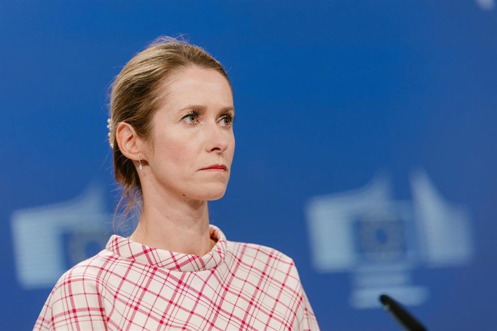 La Alta Representante de Política Exterior de la UE, Kaja Kallas, en una rueda de prensa tras una reunión del Colegio de Comisarios en Bruselas.