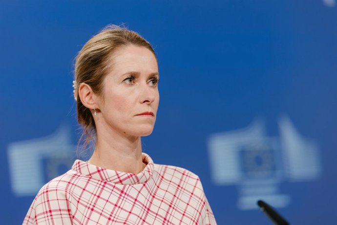 La Alta Representante de Política Exterior de la UE, Kaja Kallas, en una rueda de prensa tras una reunión del Colegio de Comisarios en Bruselas.