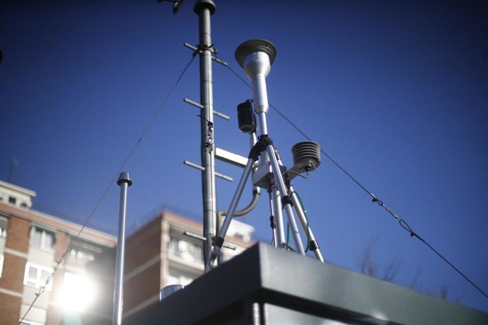 Archivo - Estación de Medición de Calidad del Aire situada en Madrid para medir la calidad del aire .