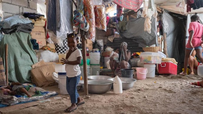 Una familia en la capital de Haití, Puerto Príncipe