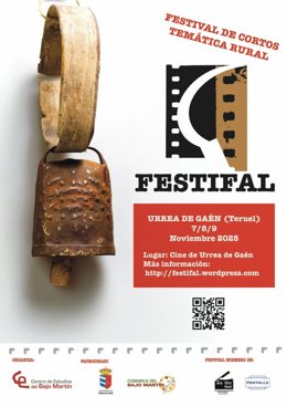 Cartel de Festifal,  festival dedicado al cine y al mundo rural , del 7 al 9 de noviembre en Urrea de Gaén.