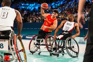 Archivo - Ignacio Ortega durante el España-Estados Unidos de los Juegos Paralímpicos de París