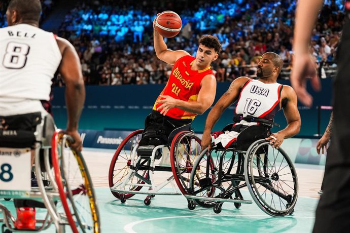 Archivo - Ignacio Ortega durante el España-Estados Unidos de los Juegos Paralímpicos de París