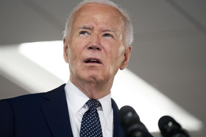Archivo - Arquivo - Joe Biden, presidente dos EUA, em uma coletiva de imprensa em Washington (arquivo)