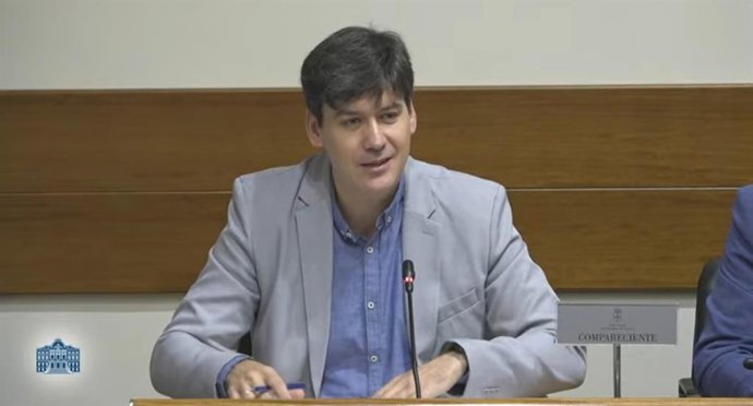 El consejero de Ciencia, Industria y Empleo, Borja Sánchez, en la Junta General este martes.