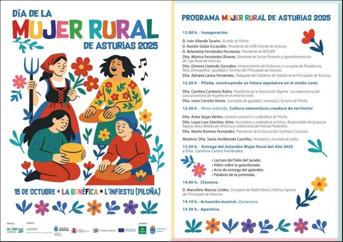 Cartel de la entrega del premio Mujer Rural 2025 en Asturias