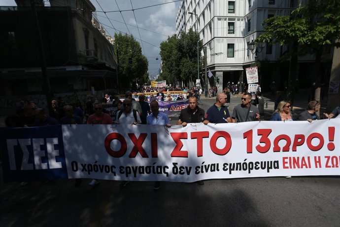 Imagen de archivo de la huelga en Atenas, Grecia.