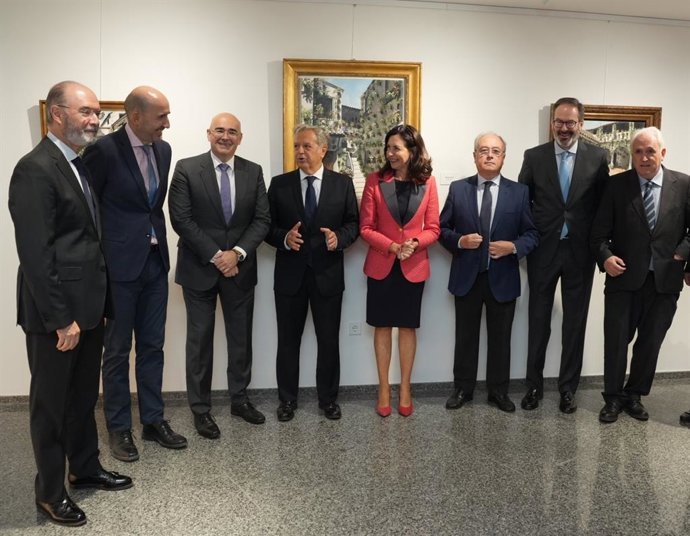 (Desde Izda.) Alba, Cepeda, Ruiz De Gordejuela, Fuentes, Lamy, Díaz, Molina Y Guibert, Durante Su Encuentro En Córdoba.