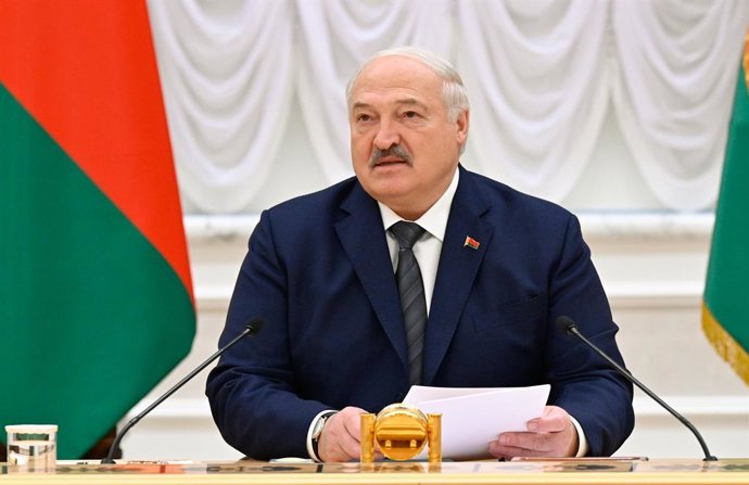 BELARUS, MINSK - SEPTEMBER 30, 2025: Belarus' President Alexander Lukashenko meets with members of the Eurasian Intergovernmental Council at the Palace of Independence