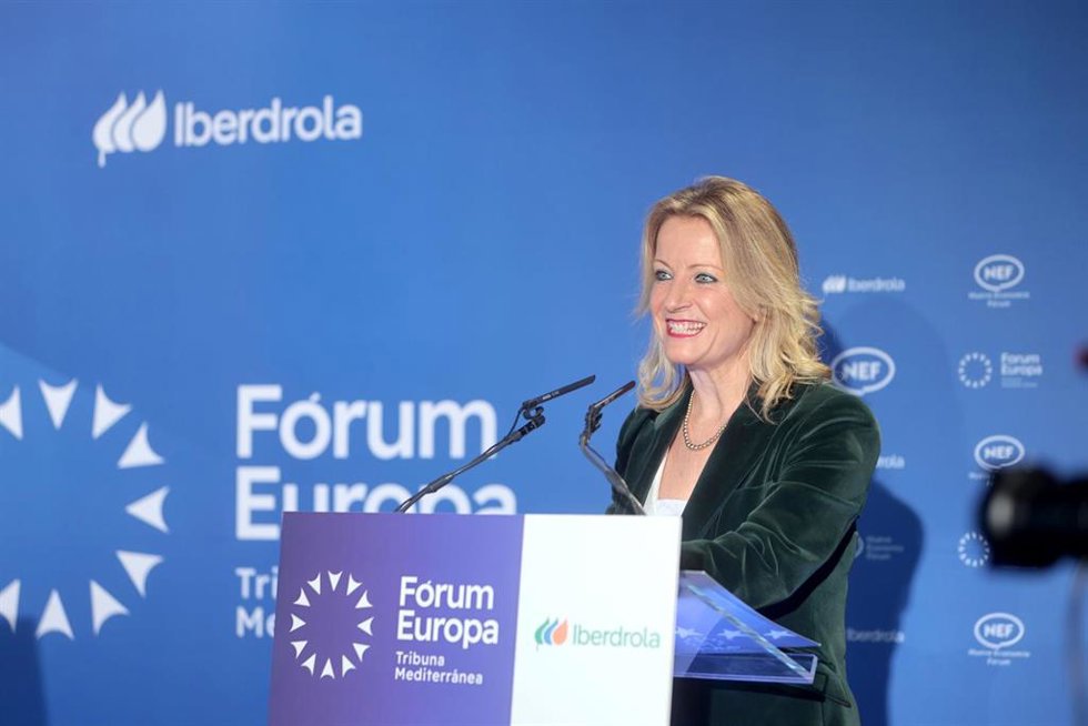 La presidenta de la Federación Valenciana de Municipios y Provincias (FVMP) y alcaldesa de Xirivella (Valencia), Paqui Bartual, en el Fórum Europa Tribuna Mediterránea.