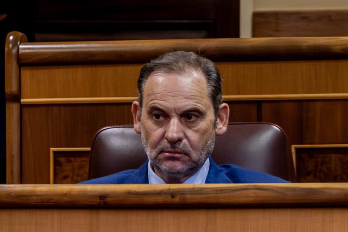 El diputado José Luis Ábalos durante una sesión plenaria, en el Congreso de los Diputados.