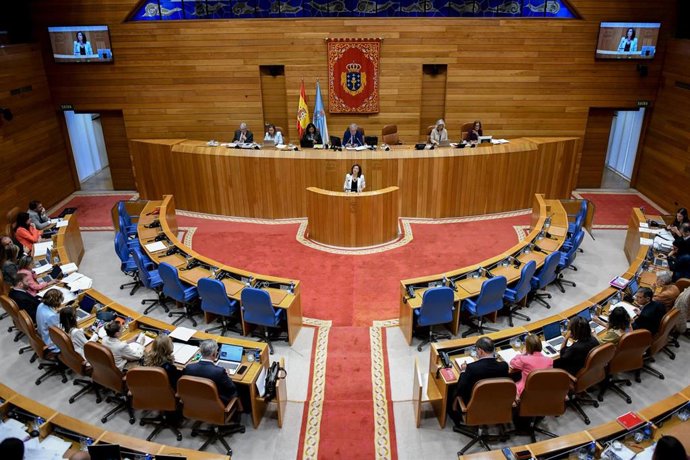 La conselleira de Medio Ambiente e Cambio Climático, Ángeles Vázquez, en el Parlamento.