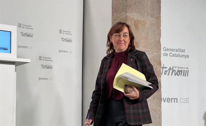 La consellera de Territorio, Vivienda y Transición Ecológica y portavoz de la Generalitat, Sílvia Paneque, en la rueda de prensa posterior al Consell Executiu de este martes