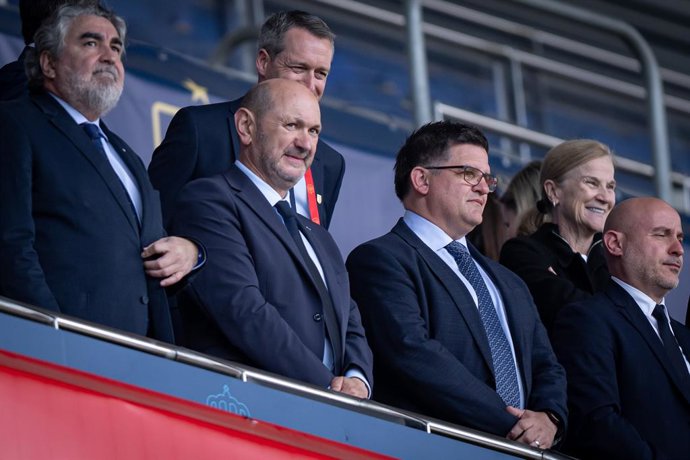 Archivo - June 3, 2025, Barcelona, Spain: RFEF President Rafael Louzan gestures during a Women's Nations League match between Spain and England at Stage Front Stadium. Final Score: Spain 2 - England 1.