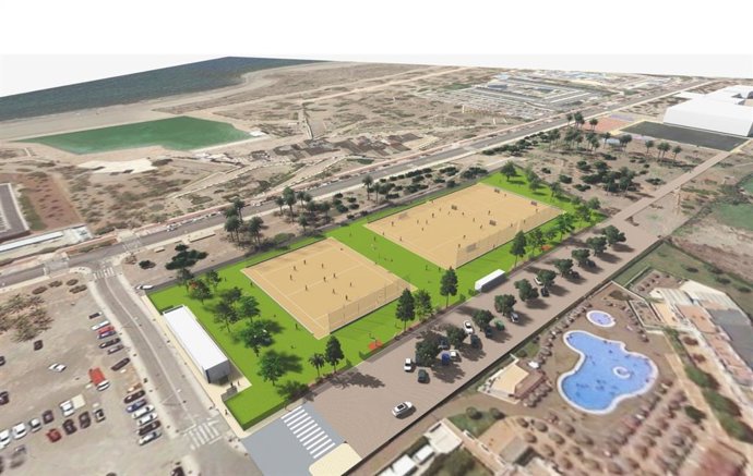 Recreación del futuro Arena Center El Toyo en Almería.