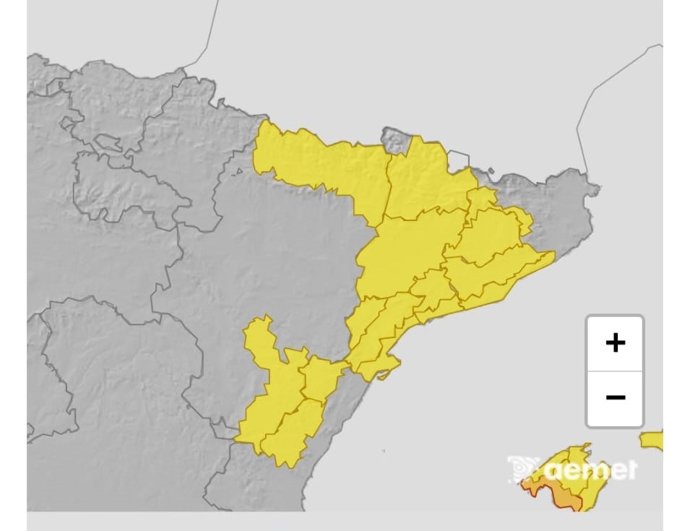 Avisos grocs per al 14 d'octubre del 2025.