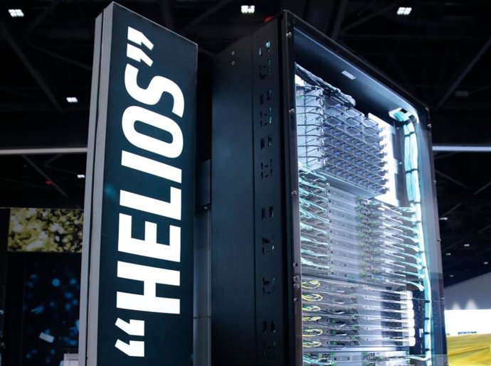 O novo sistema aberto de IA em escala de rack da AMD, Helios.