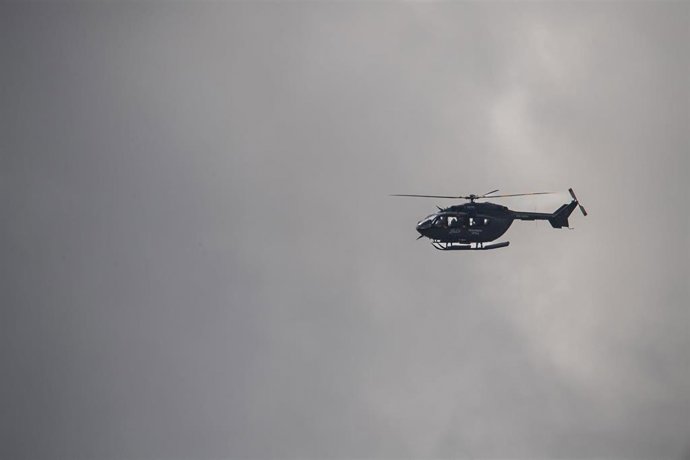Un helicóptero de la gendarmería Real marroquí, a 14 de octubre de 2025, en Ceuta (España).