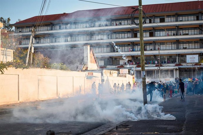 Imagen de archivo de manifestaciones antigubernamentales en la capital de Madagascar, Antananarivo