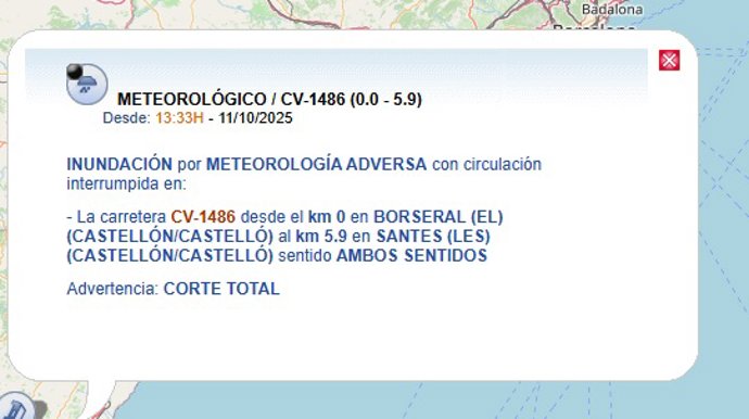 Carreteras cortadas por las lluvias