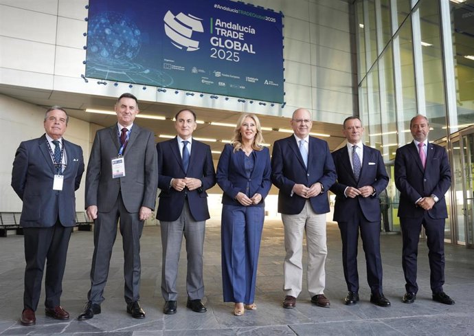La consejera de Economía, Hacienda y Fondos Europeos de la Junta de Andalucía, Carolina España, durante la inauguración en Sevilla de Andalucía Trade Global.