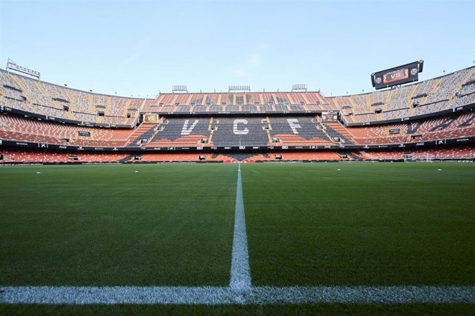 Interior del estadio de Mestalla, en Valencia