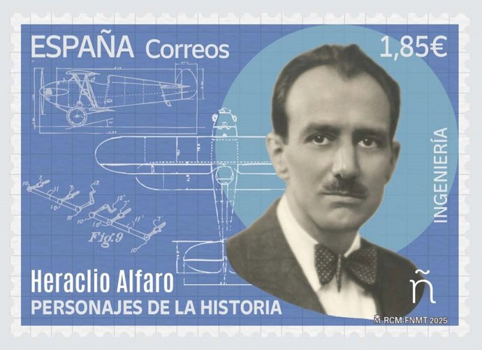 Correos lanza un sello para reconocer la figura del ingeniero aeronáutico Heraclio Alfaro Fournier