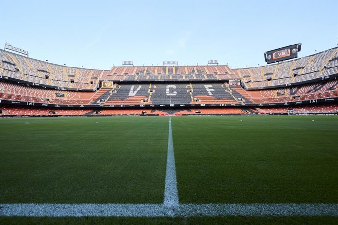 Interior de l'estadi de Mestalla, a València