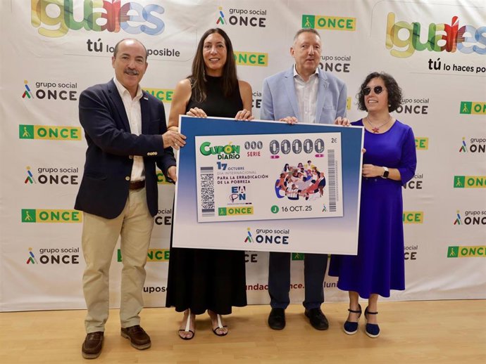 Presentación del cupón que la ONCE dedicará al Día Internacional para la Erradicación de la Pobreza.