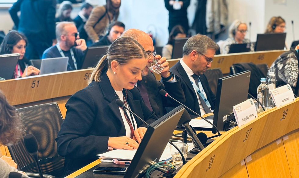 La presidenta del Govern, Marga Prohens, participa en el seminario 'Nuevo pacto pelo Mediterráneo: retos y perspectivas entre cohesión y ampliación' en Bruselas. 