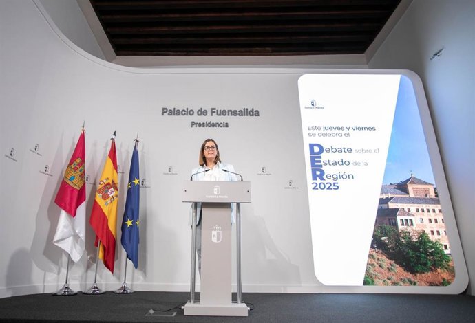 La consejera Portavoz del Gobierno regional, Esther Padilla, comparece en rueda de prensa en el Palacio de Fuensalida, para dar cuenta de los asuntos tratados en el Consejo de Gobierno.