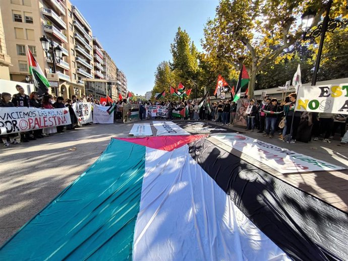 Concentración en solidaridad por Palestina dentro de la huelga general del 15 de octubre