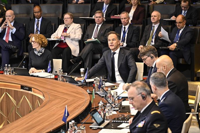 October 15, 2025: Mark Rutte , NATO Secretary General  chairs  the Ministers of Defence meeting at NATO headquarters in Brussels, Belgium on 15/10/2025  The ministers focus on strengthening the Allianceâ€s defense readiness in response to the growing chal