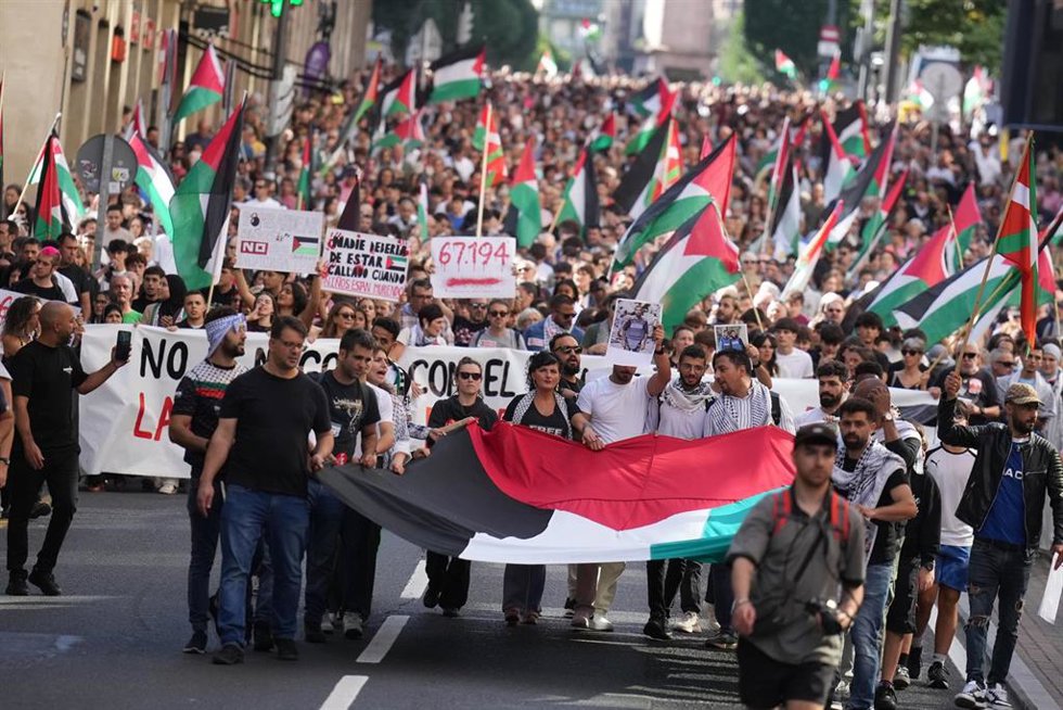 Manifestación en apoyo a Palestina este miércoles en Bilbao