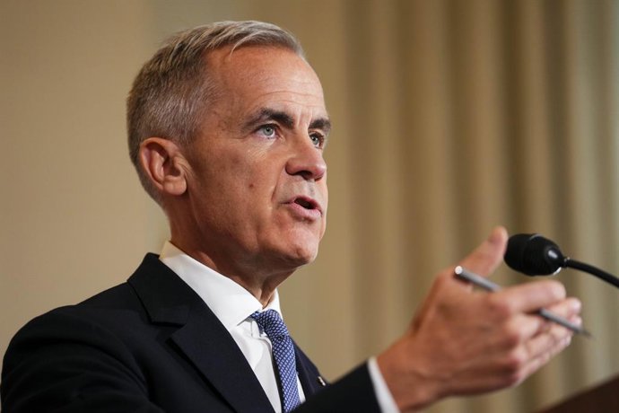 27 September 2025, United Kingdom, London: Canada's Prime Minister Mark Carney holds a press conference at Canada House in London. Photo: Sean Kilpatrick/Canadian Press via ZUMA Press/dpa