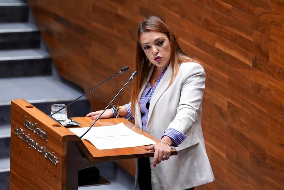 La portavoz de Vox, Carolina López, en la Junta General.