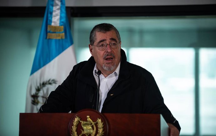 Archivo - Arquivo - 20 de junho de 2024, Cidade da Guatemala, Cidade da Guatemala, Guatemala: O Presidente BERNARDO AREVALO fala sobre diferentes tópicos, incluindo a nomeação do novo Diretor de Aeronáutica Civil e a visita da Presidente de Honduras, XIOM