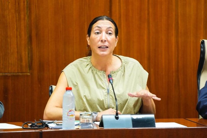 La consejera de Inclusión Social, Loles López, en la comisión parlamentaria del 16 de octubre de 2025.