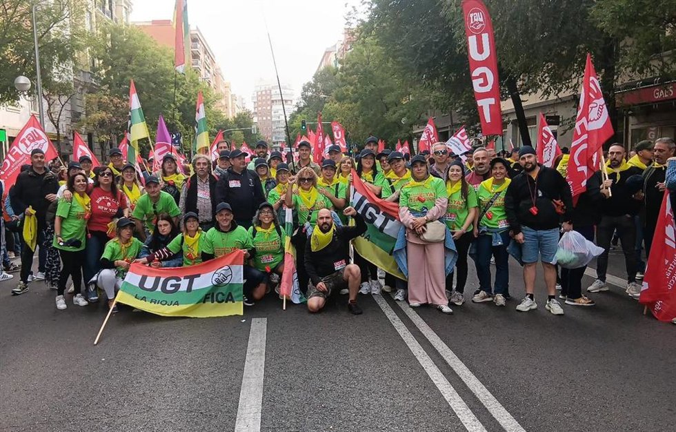 Una delegación de UGT FICA La Rioja se manifiesta hoy en Madrid contra la elevada siniestralidad laboral