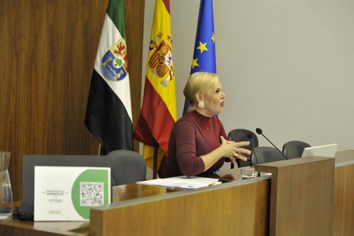 La consejera de Hacienda, Elena Manzano, en rueda de prensa