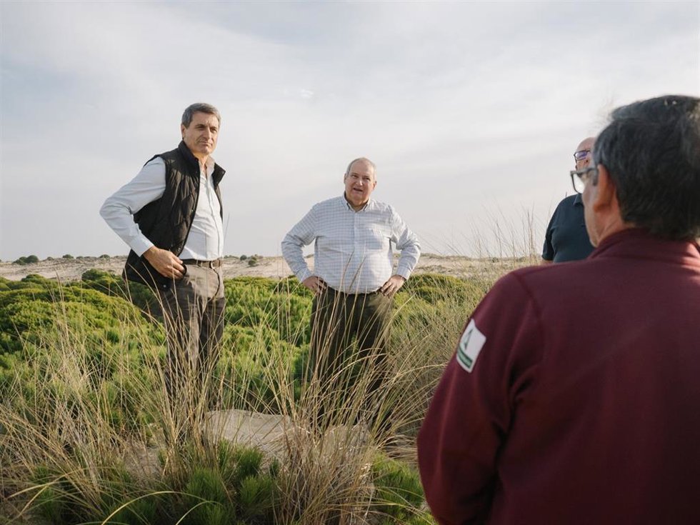 El ministro de Industria y Turismo, Jordi Hereu, en su visita este jueves a Doñana.