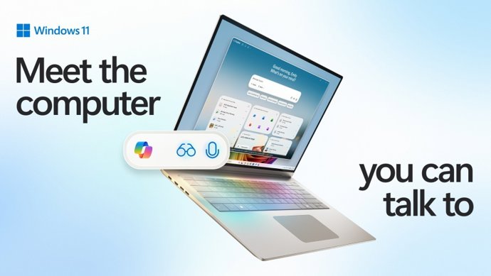 Computador Windows 11 com interação multimodal