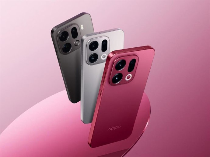 OPPO Find X9 nas cores preto, cinza e vermelho