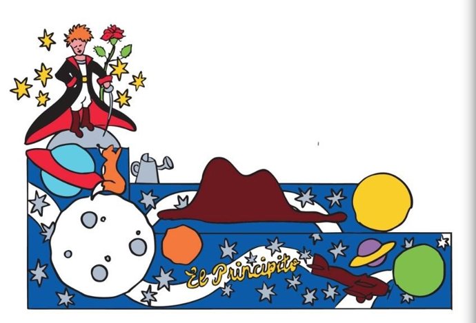 Diseño de la carroza inspirada en 'El Principito'.
