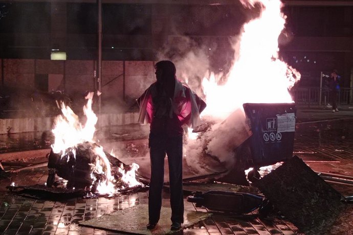 GEORGIA, TBILISI - OCTOBER 4, 2025: Opposition activists set fire near the residence of the President of Georgia calling for the peaceful overthrow of power on the day of municipal elections in Georgia,Image: 1043382297, License: Rights-managed, Restricti
